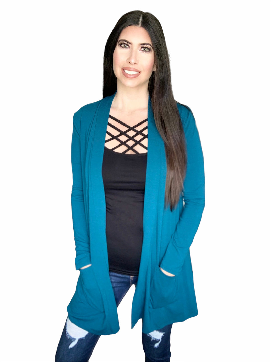 From The Start Cardigan - Teal
