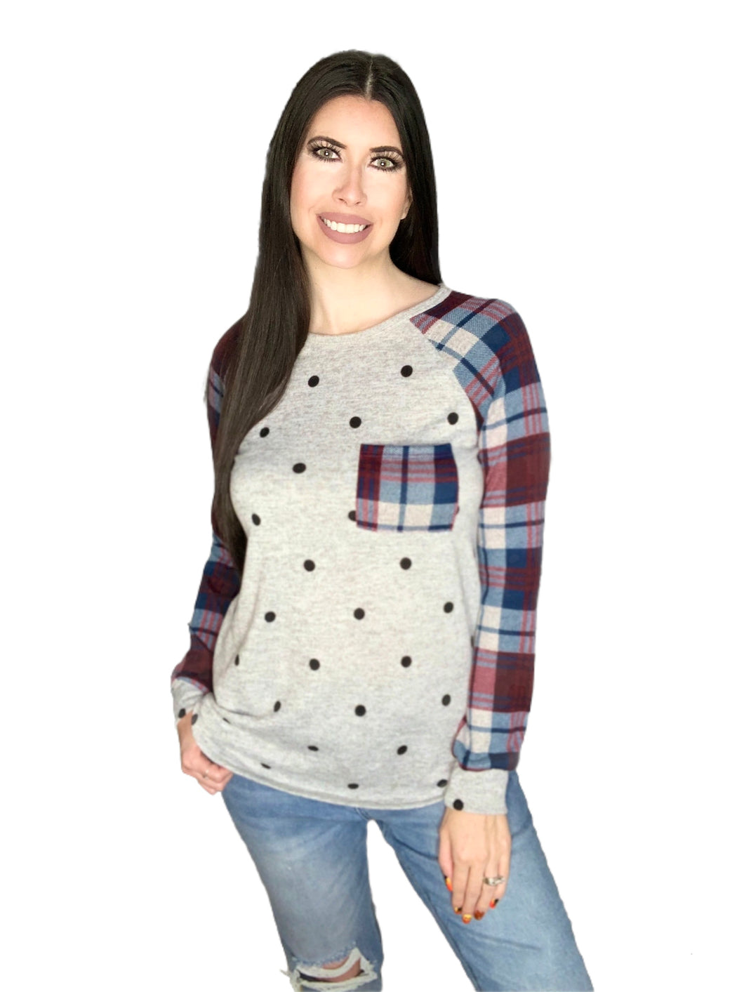 Best Of Times Top - Plaid & Polka Dots