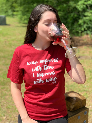 I IMPROVE WITH WINE -  Short-Sleeve T-Shirt