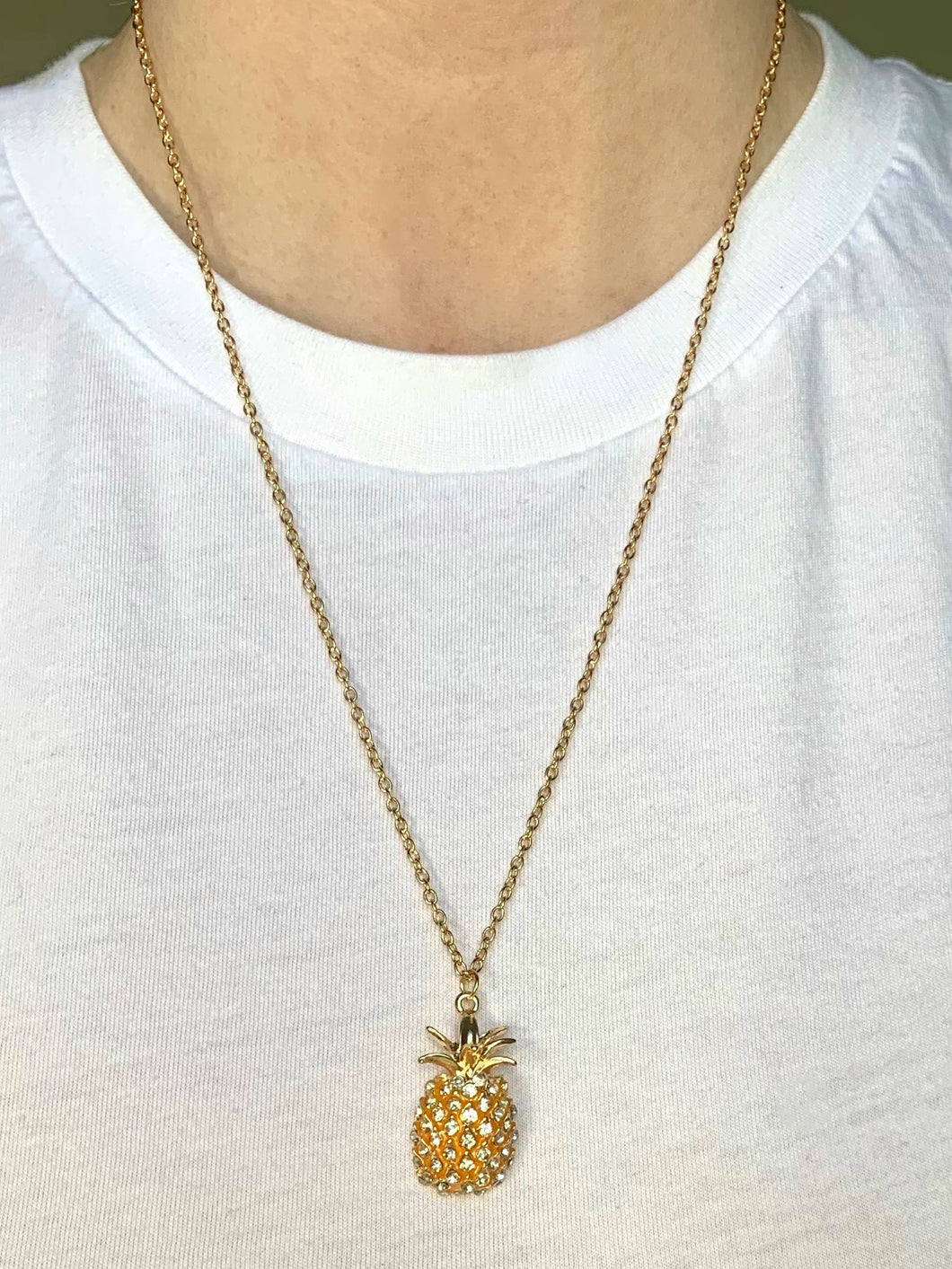 Rhinestone Pineapple Necklace